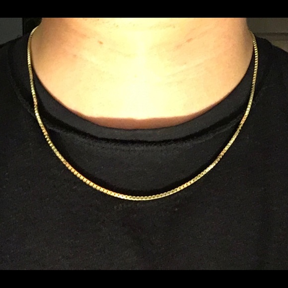 Gold Chain 14k Gold Vermeil Box Chain 20in 2mm - Picture 1 of 3